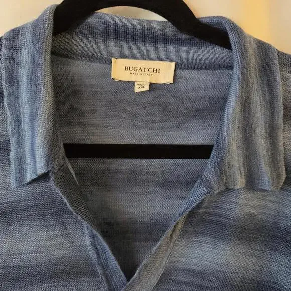 Bugatchi Heather Striped‎ Short Sleeved Johnny Sweater - XXL - Picture 4 of 8